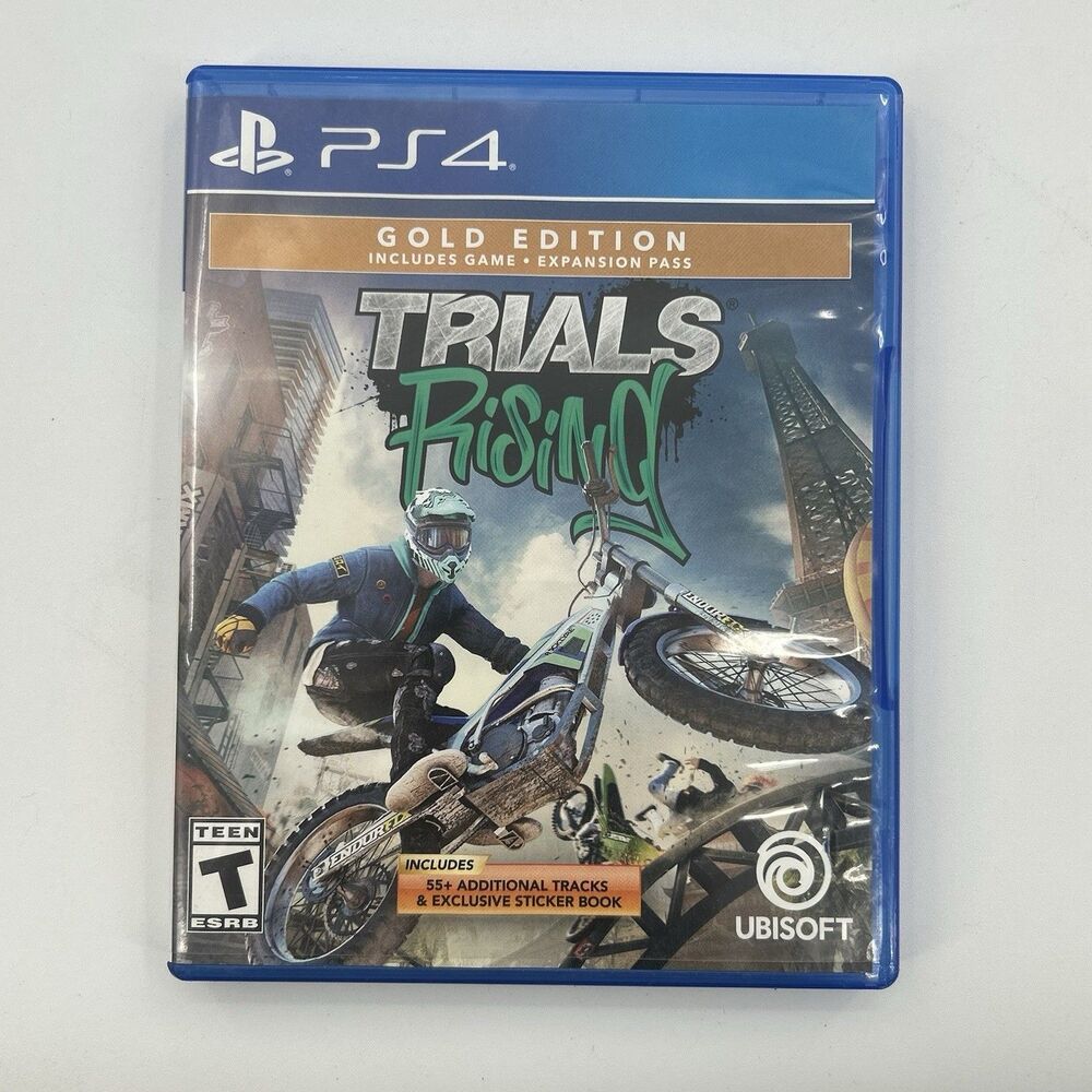 Trials Rising Gold Edition Sony PlayStation 4 PS4 Game Disc Case & Sticker Book